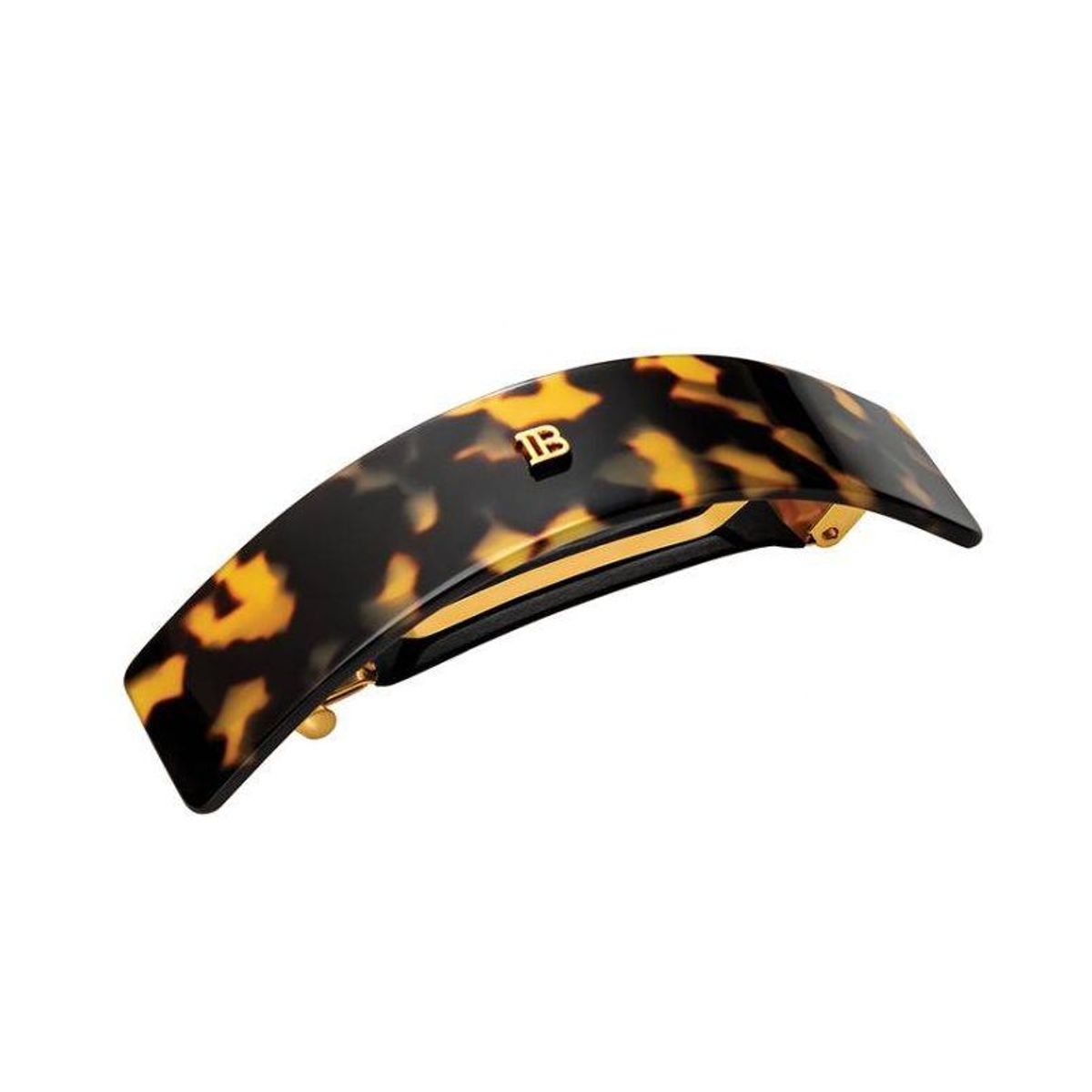 Balmain Cellulose Acetate Barrette pour Cheveux Large Tortoise Shell