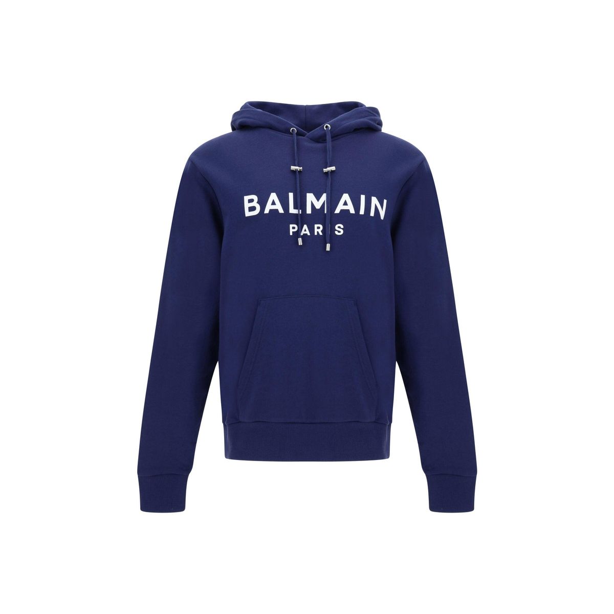 Balmain Elegant Navy Blue Monogram Hoodie