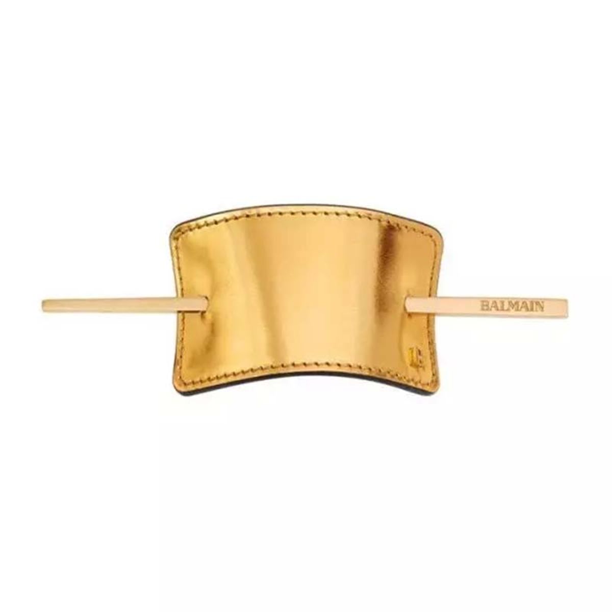 Balmain Hair Barrette Leather Gold