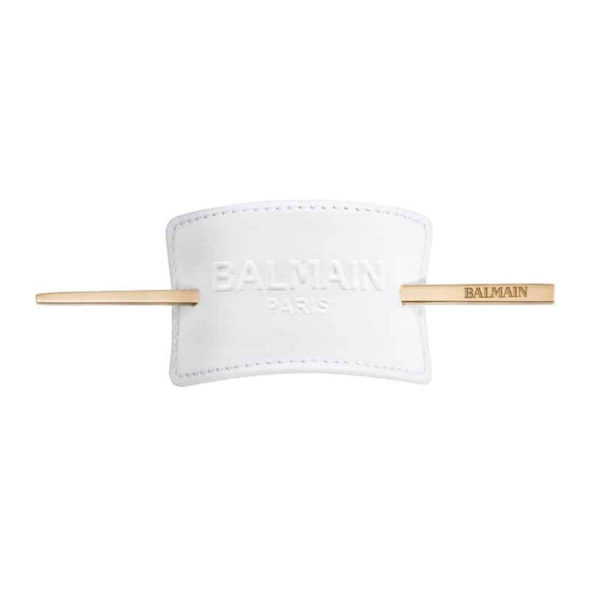 Balmain Hair Barrette Leather White