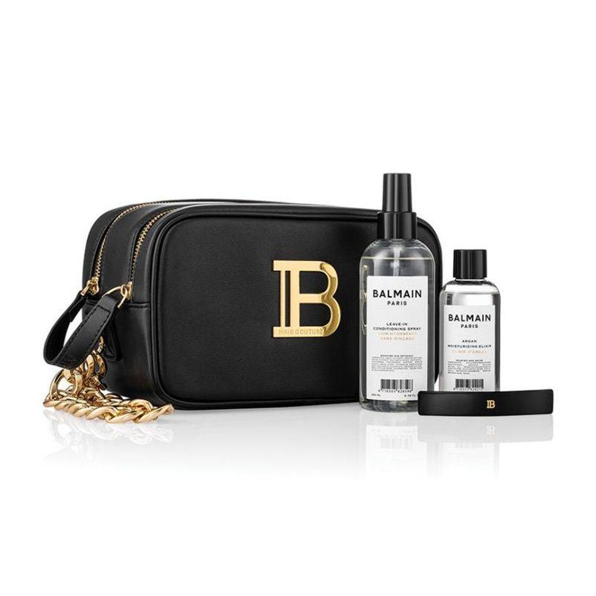 Balmain Signature Bag (Leave in, Argan Elixir, Barrette Medium Black)