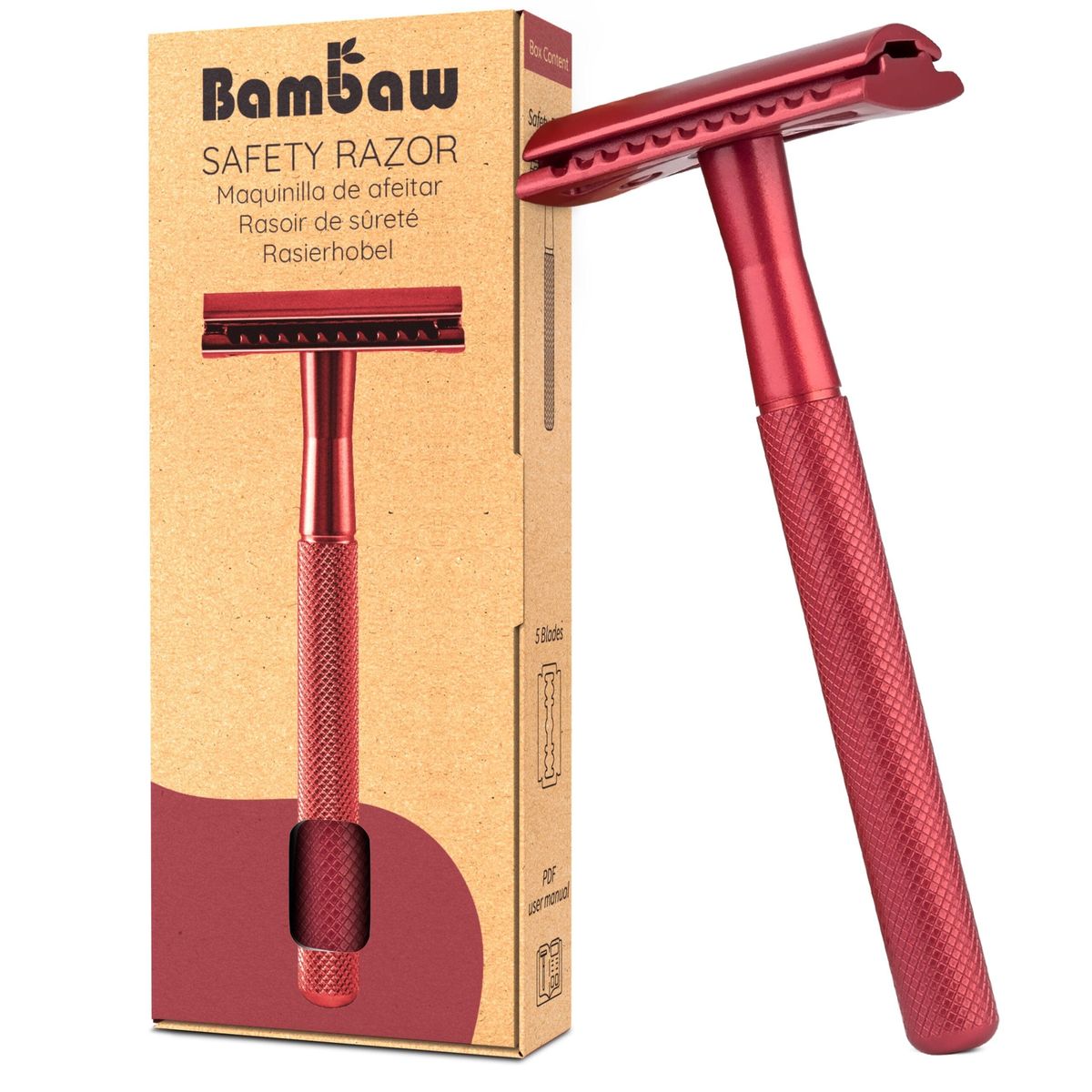 Bambaw - Barberskraber Safety Razor - Rød