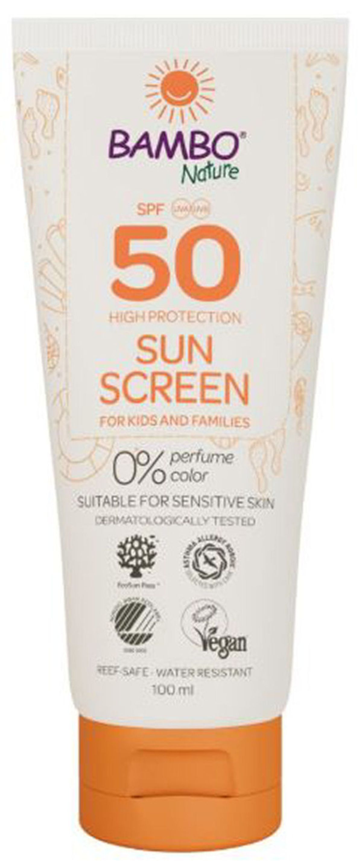 Bambo nature sunscreen for kids and families SPF50 high protection 100ml