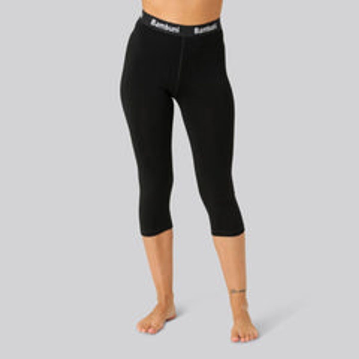 Bambus 3/4 leggings i sort til kvinder