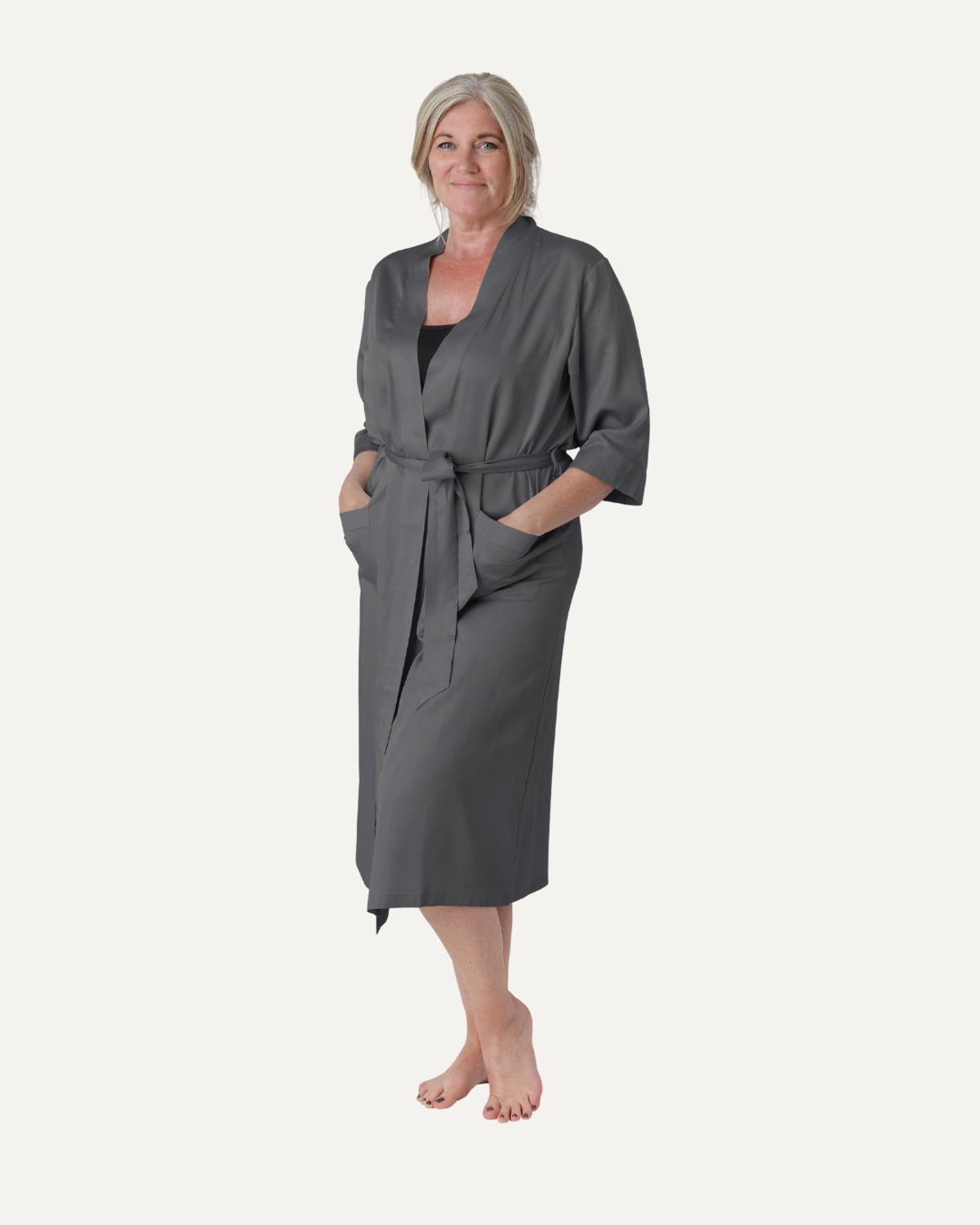 Bambus kimono | Lang damemodel | Dark grey | M