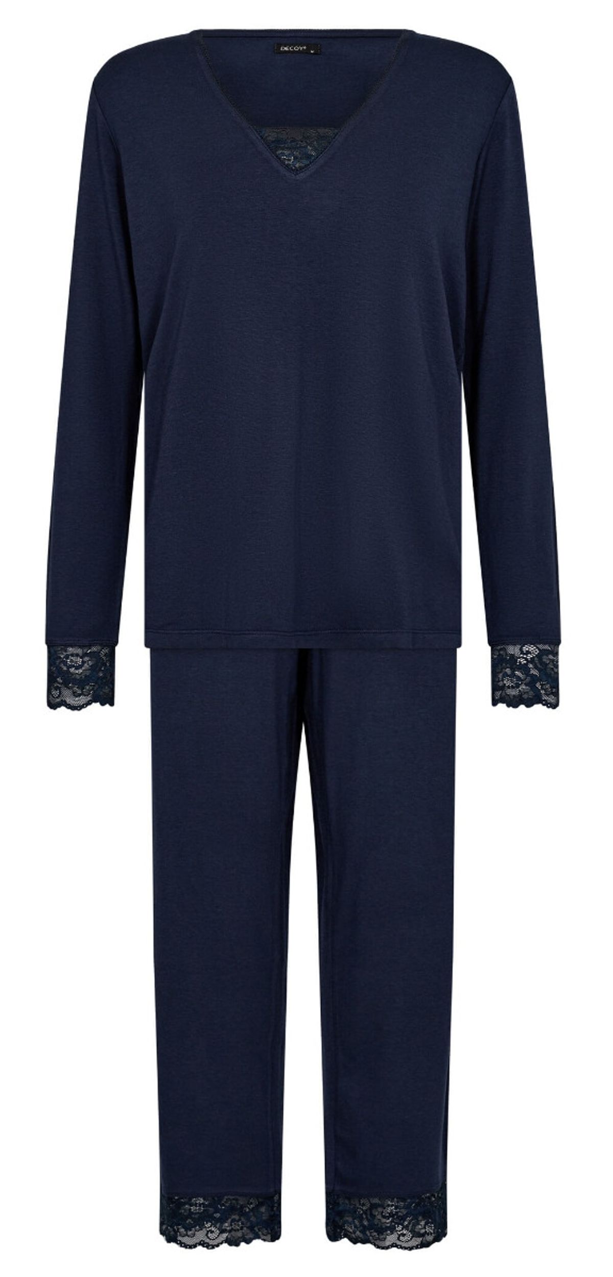 Bambus pyjamas sæt med blonde, Decoy, navy, str. 2XL