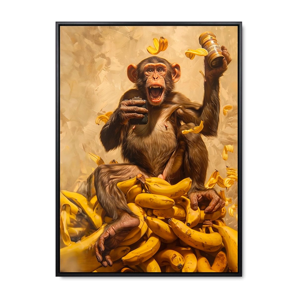 Banana Bonanza - 60x80 cm. - Sort ramme