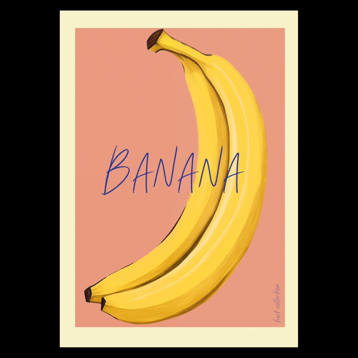 Banana Plakat 21x30 cm (A4) / Hvid Egetræ