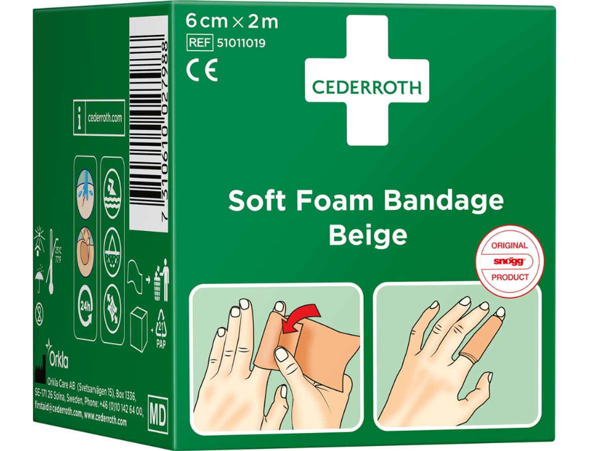 Bandage Soft Foam Cederroth Beige 6 cm x 2 Meter