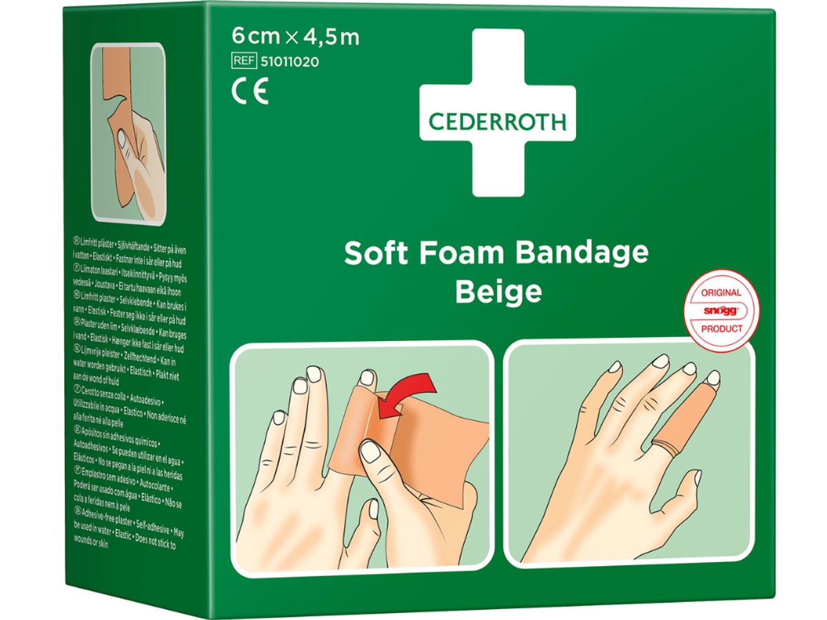 Bandage Soft Foam Cederroth Beige 6 cm x 4,5 Meter