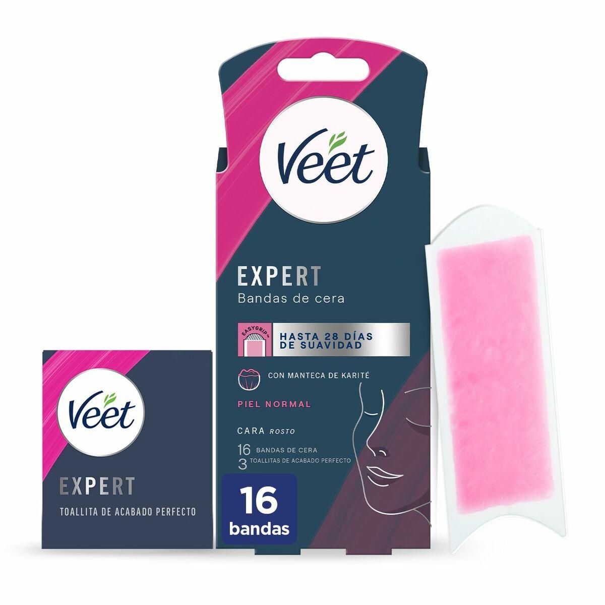 Bandas Depilatórias Faciais Veet Expert (16 enheder)