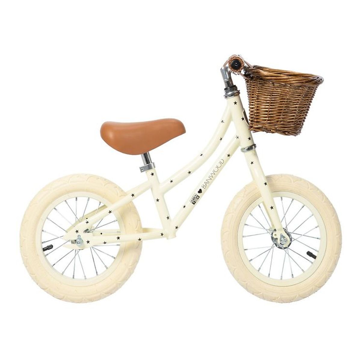 Banwood Løbecykel - First Go! - Creme m. Stjerner