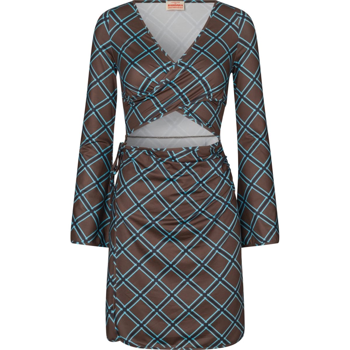 Barbara Kristoffersen Kjole BK150-9719 - Brown Check Print