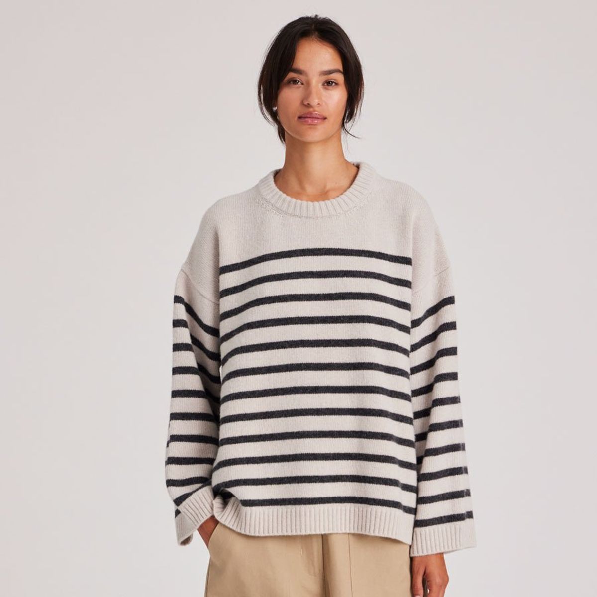 Barbera Stripe Lambswool Jumper - XL