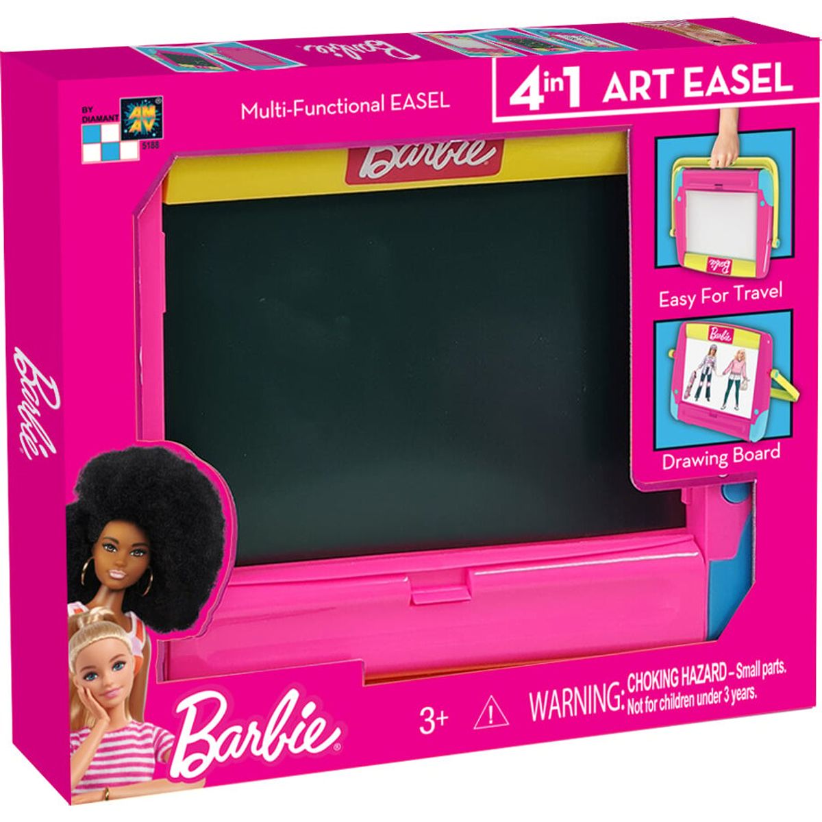 Barbie - 4-i-1 Staffeli Og Tegnetavle Til Børn - Art Easel