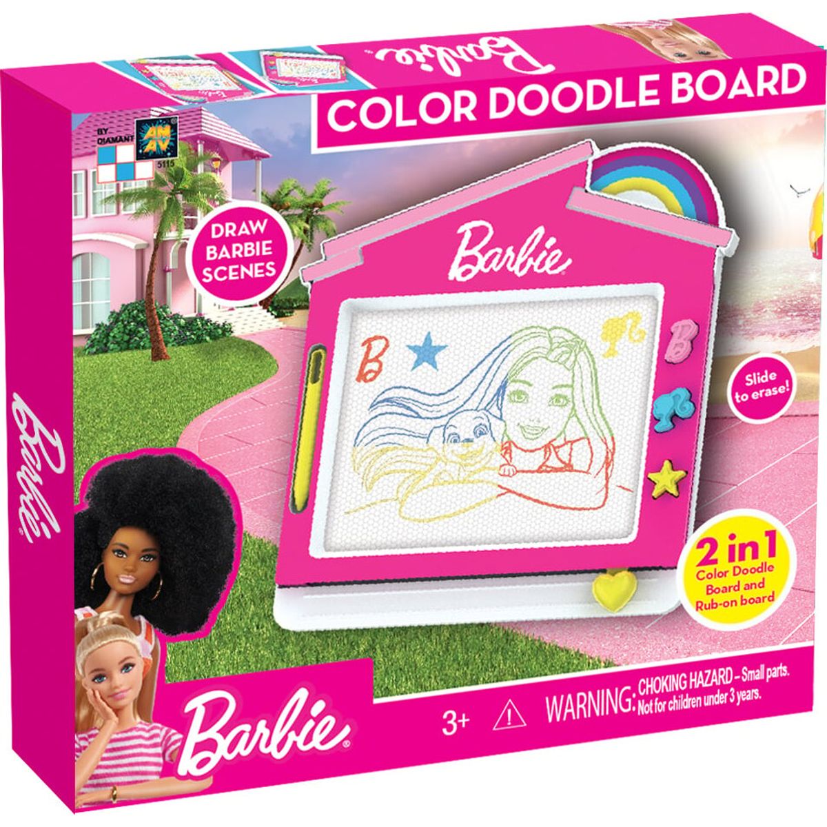 Barbie - Color Doodle Board - Magnettavle Til Børn