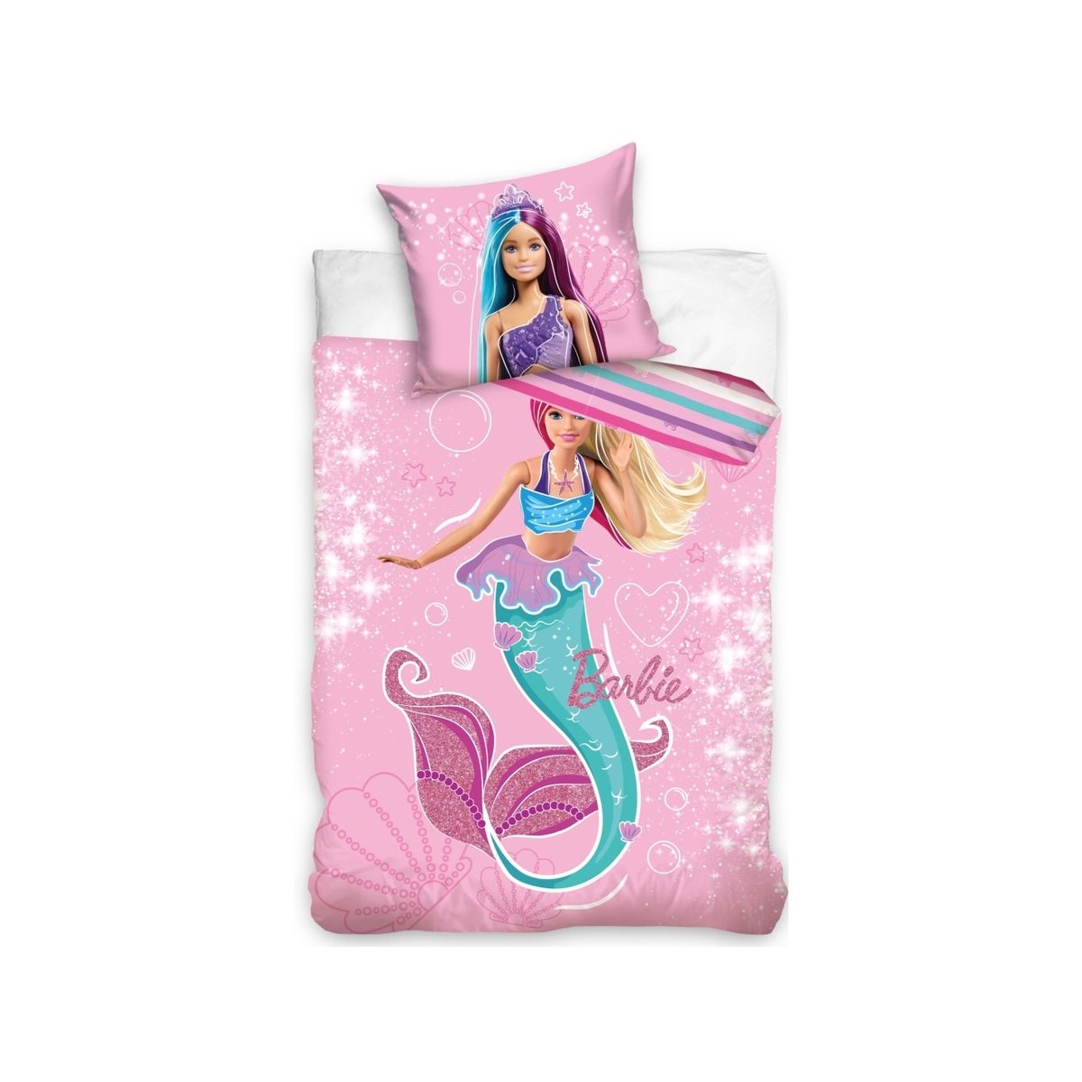 Barbie Glitter Sengetøj 150 X 210 Cm - 100 Procent Bomuld