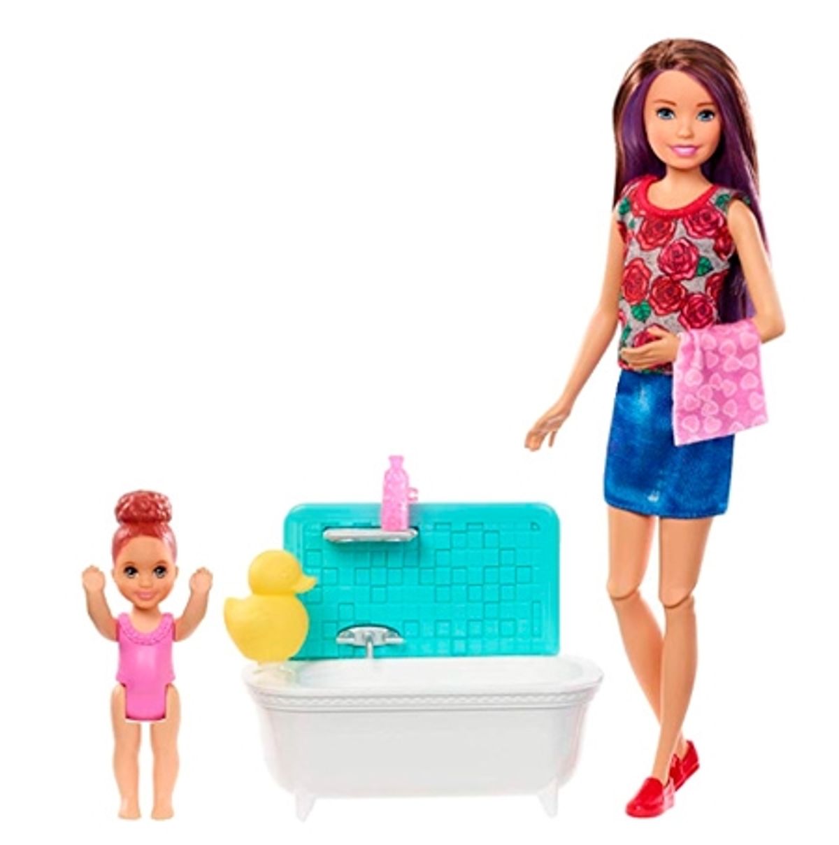 Barbie Skipper Babysitter Legesæt Barn & Badekar