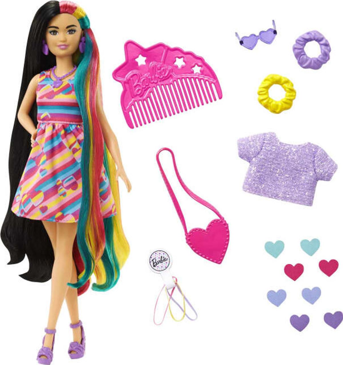 Barbie - Totally Hair - Dukke Med Hjertetema