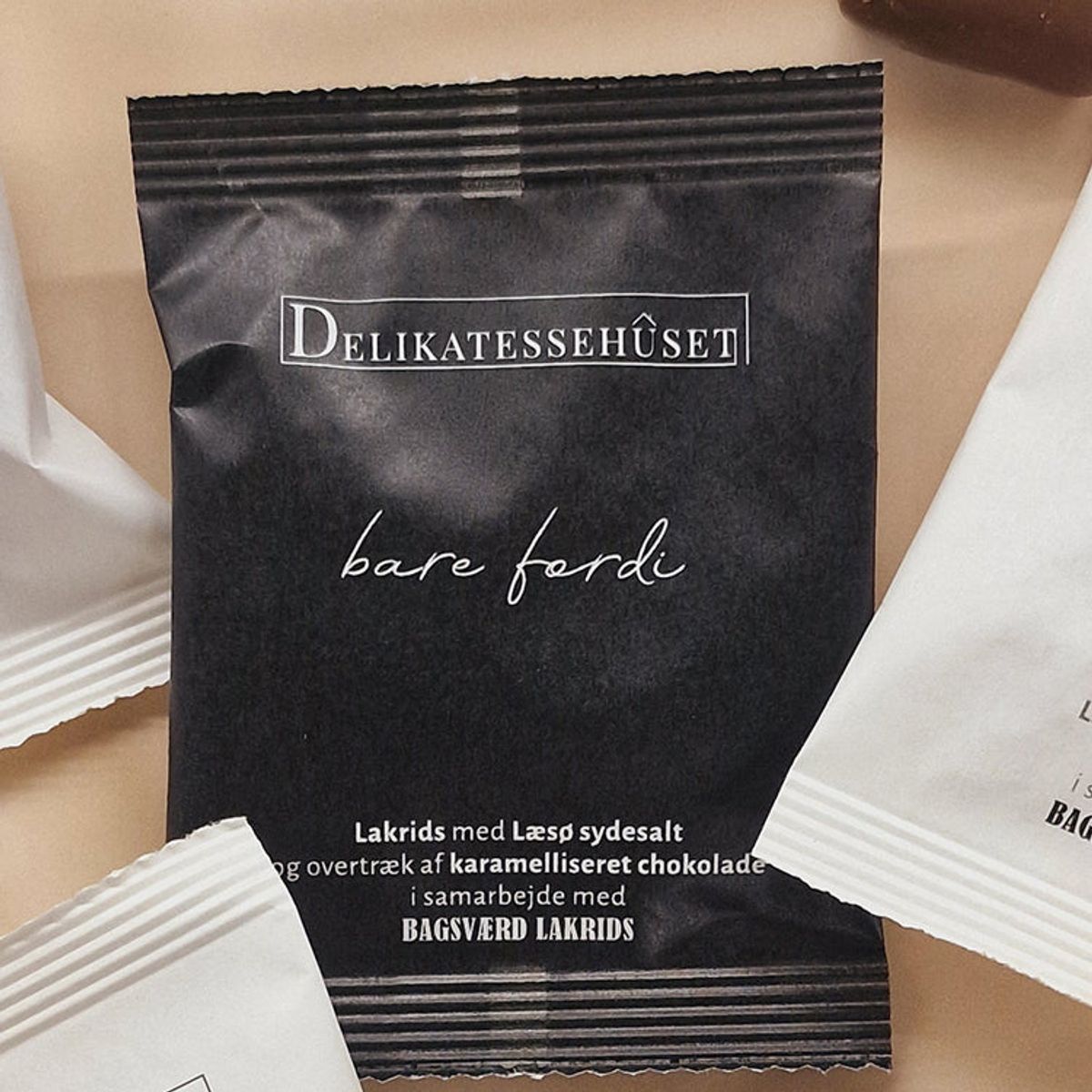 'bare fordi' - lakrids med chokolade fra Bagsværd Lakrids