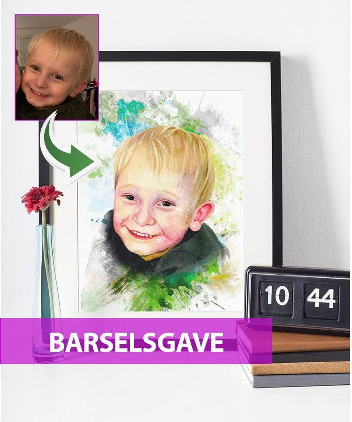 Barselsgave - Vandmaleri efter dine fotos