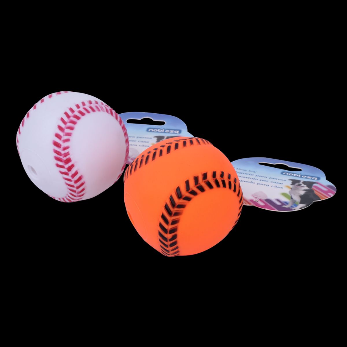 Baseball-S D6.5cm hundelegetøj - Bold, Orange/Hvid