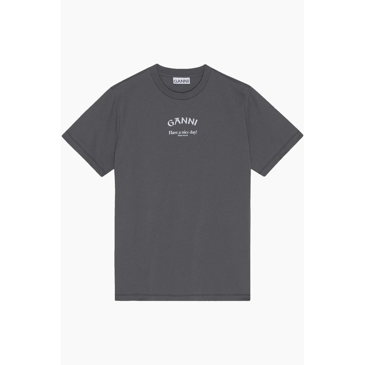 Basic Jersey GANNI Relaxed T-shirt T3590 - Volcanic Ash - GANNI - Sort L