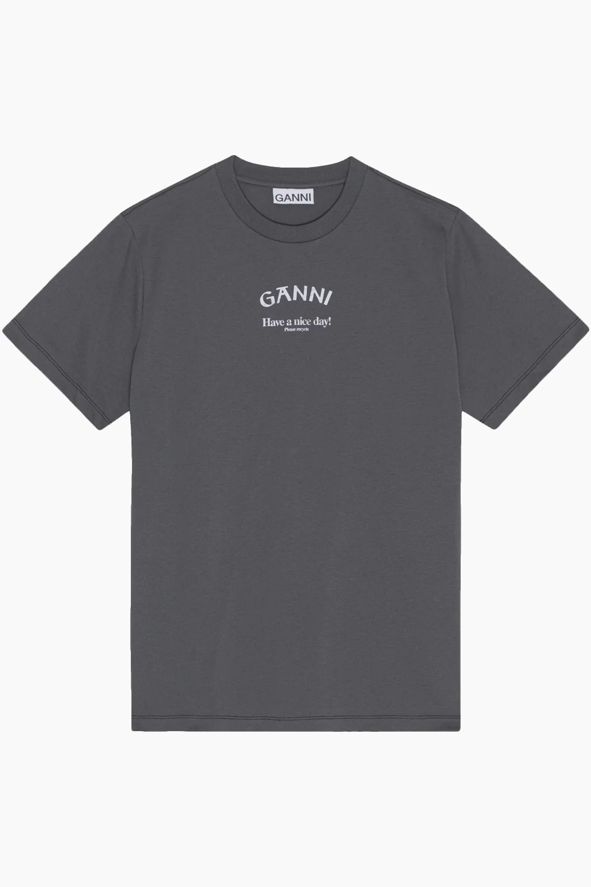 Basic Jersey GANNI Relaxed T-shirt T3590 - Volcanic Ash - GANNI - Sort M