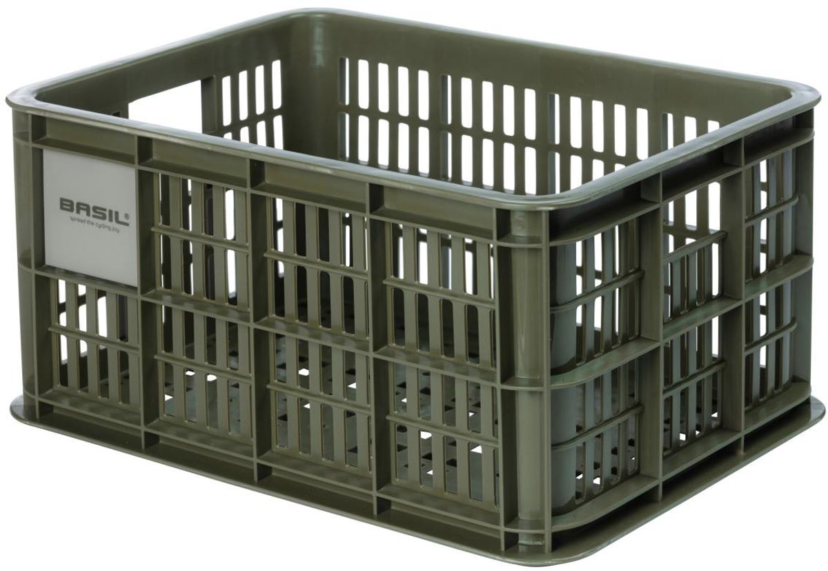 Basil Crate i Genanvendt Plast 17.5L 40x30x20cm (MIK-AVS-Racktime adapter kompatibel) - Grøn