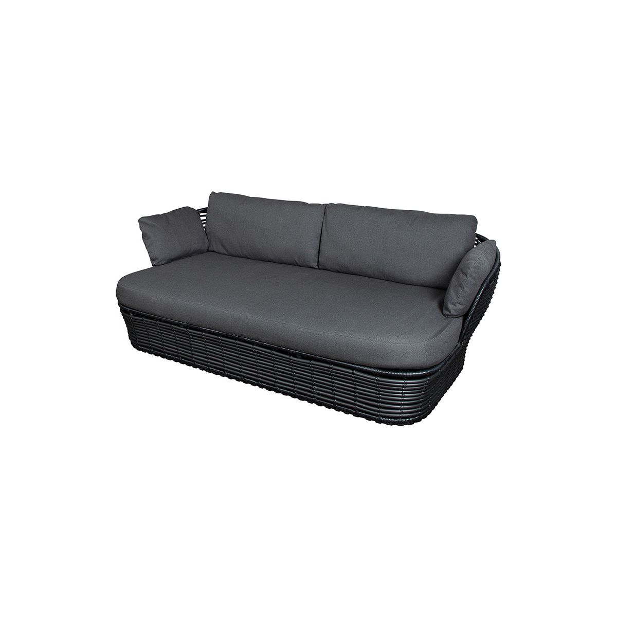 Basket 2 pers. Sofa fra Cane-line (Graphite stel m. grey hynder)