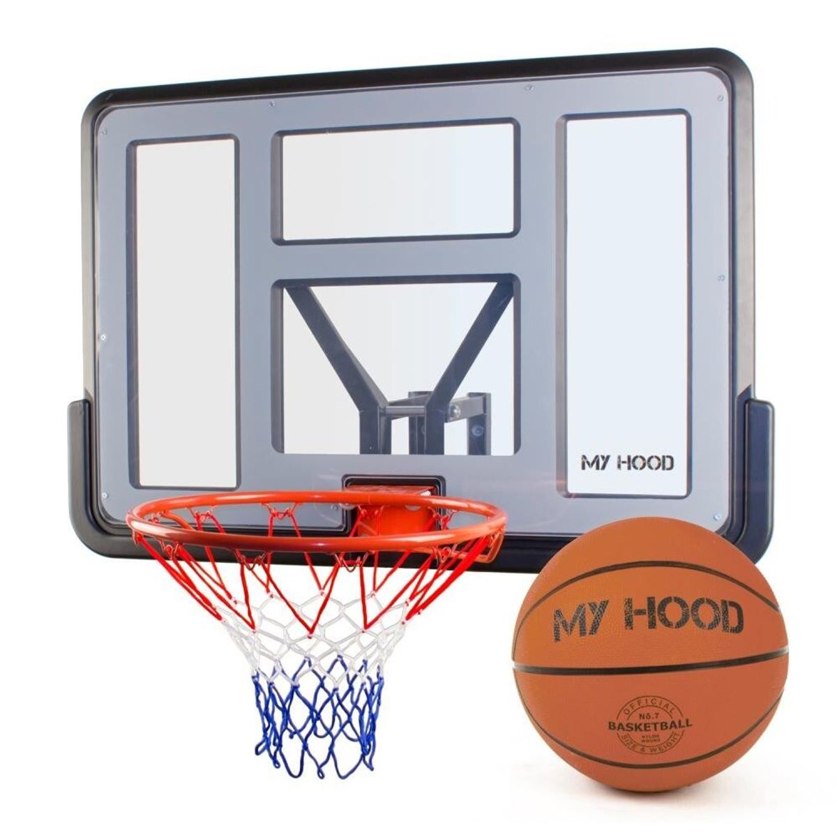 Basket Backboard m. kurv+net 91 x 61 cm