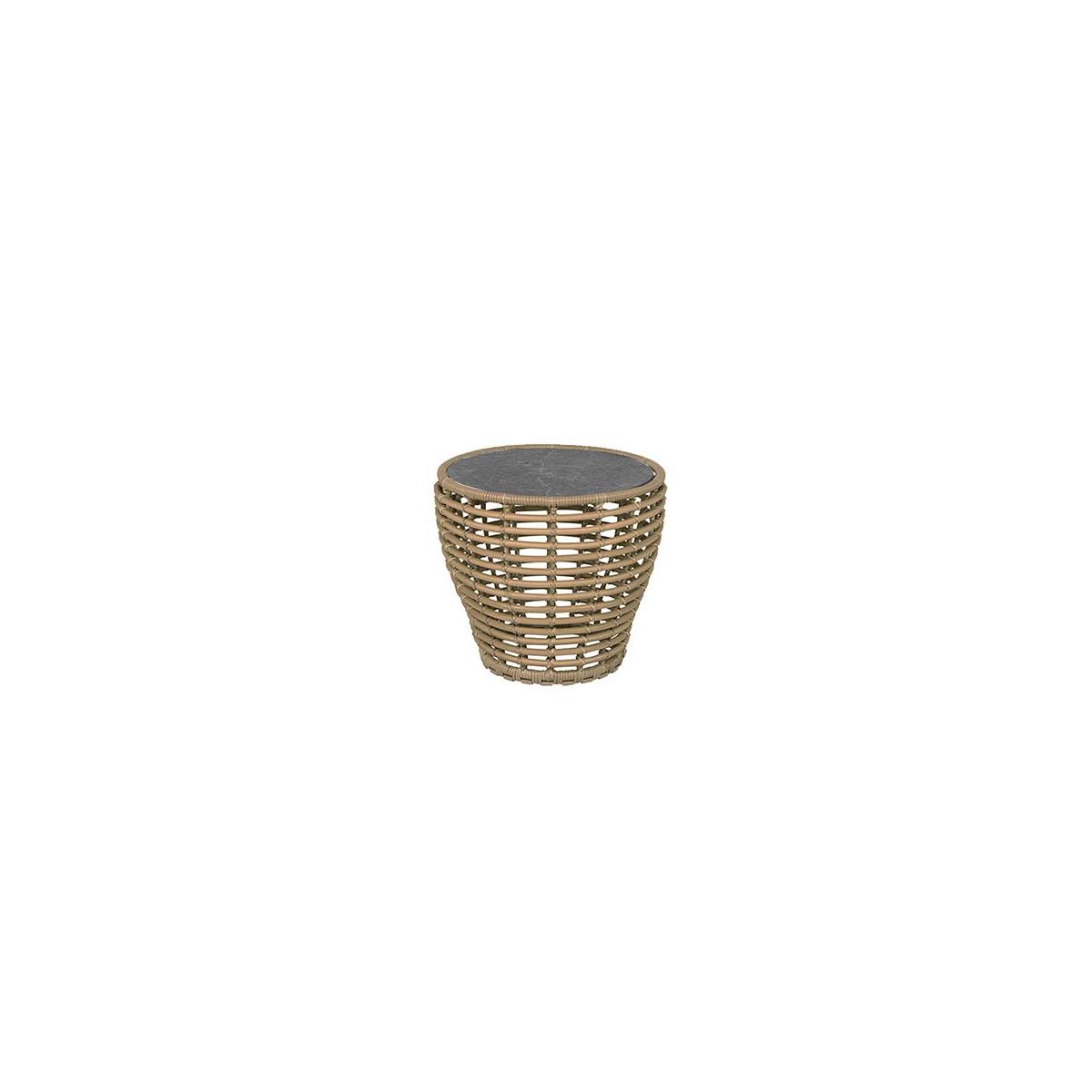 Basket Sofabord fra Cane-line (Lille - H45 x Ø50 cm, Natural/Fossil Black)