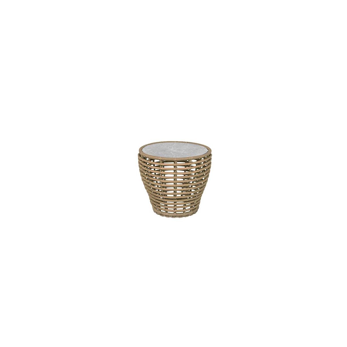 Basket Sofabord fra Cane-line (Lille - H45 x Ø50 cm, Natural/Fossil Grey)