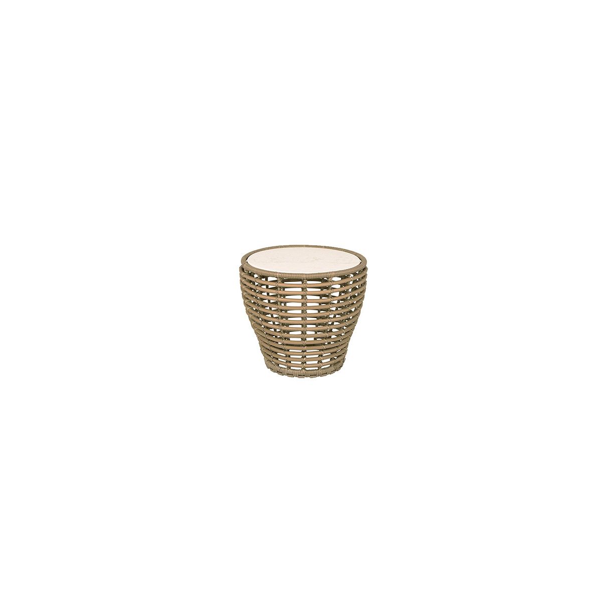 Basket Sofabord fra Cane-line (Lille - H45 x Ø50 cm, Natural/Travertine look)