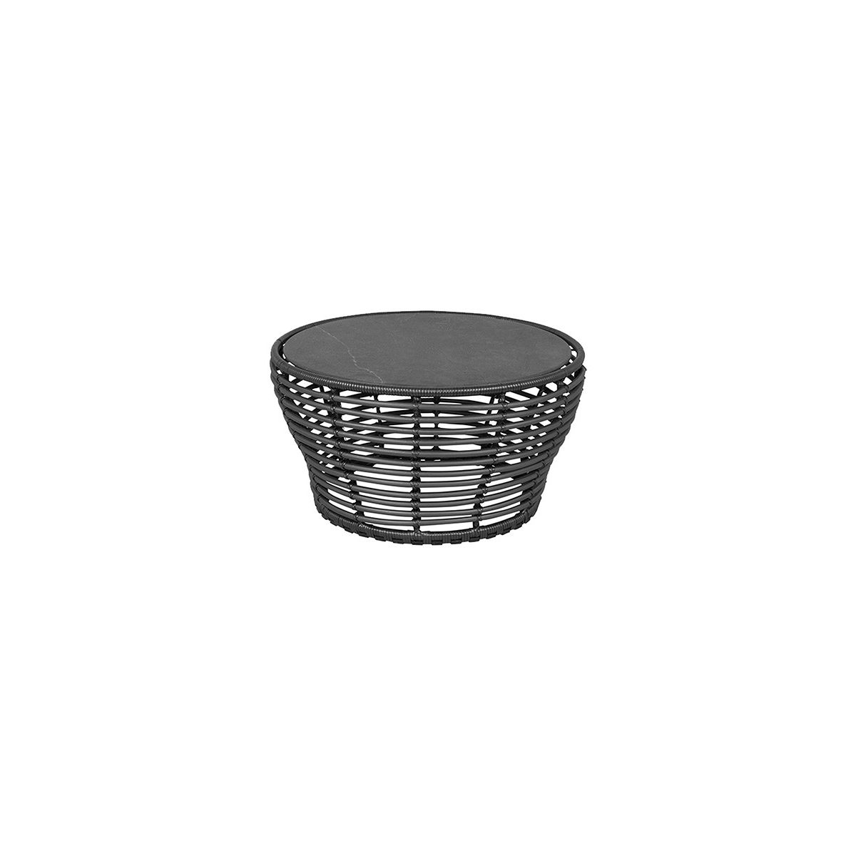 Basket Sofabord fra Cane-line (Medium - H40 x Ø75 cm, Graphite/Fossil Black)