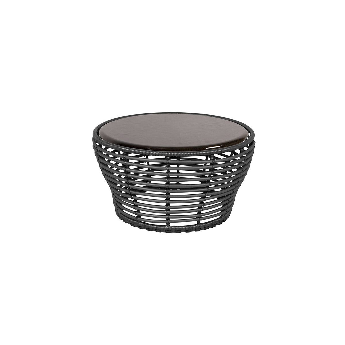 Basket Sofabord fra Cane-line (Medium - H40 x Ø75 cm, Graphite/Glazed lava black)