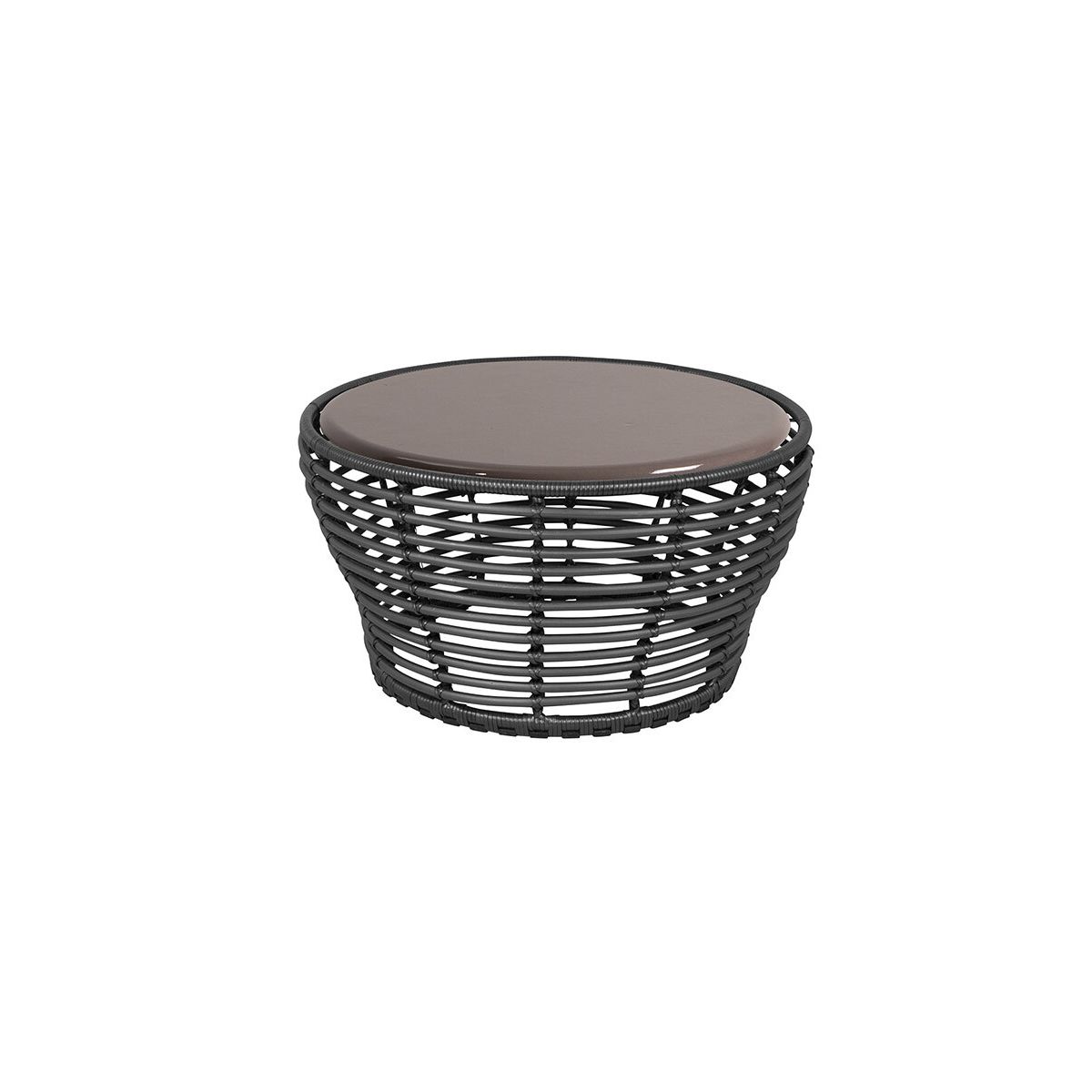 Basket Sofabord fra Cane-line (Medium - H40 x Ø75 cm, Graphite/Glazed lava taupe)