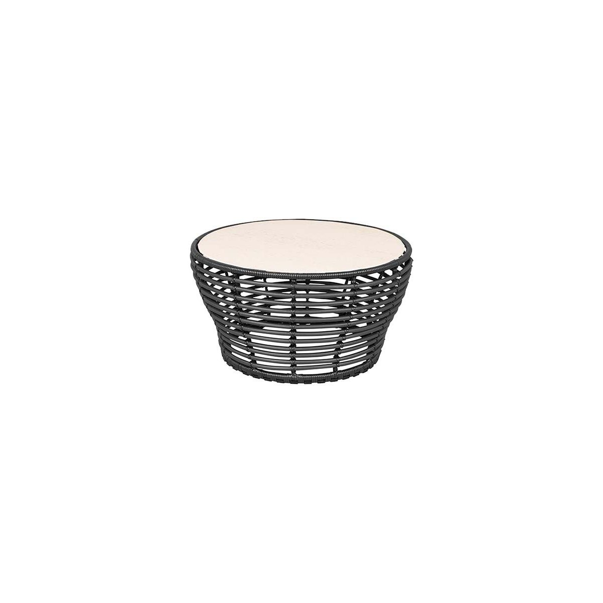 Basket Sofabord fra Cane-line (Medium - H40 x Ø75 cm, Graphite/Travertine look)