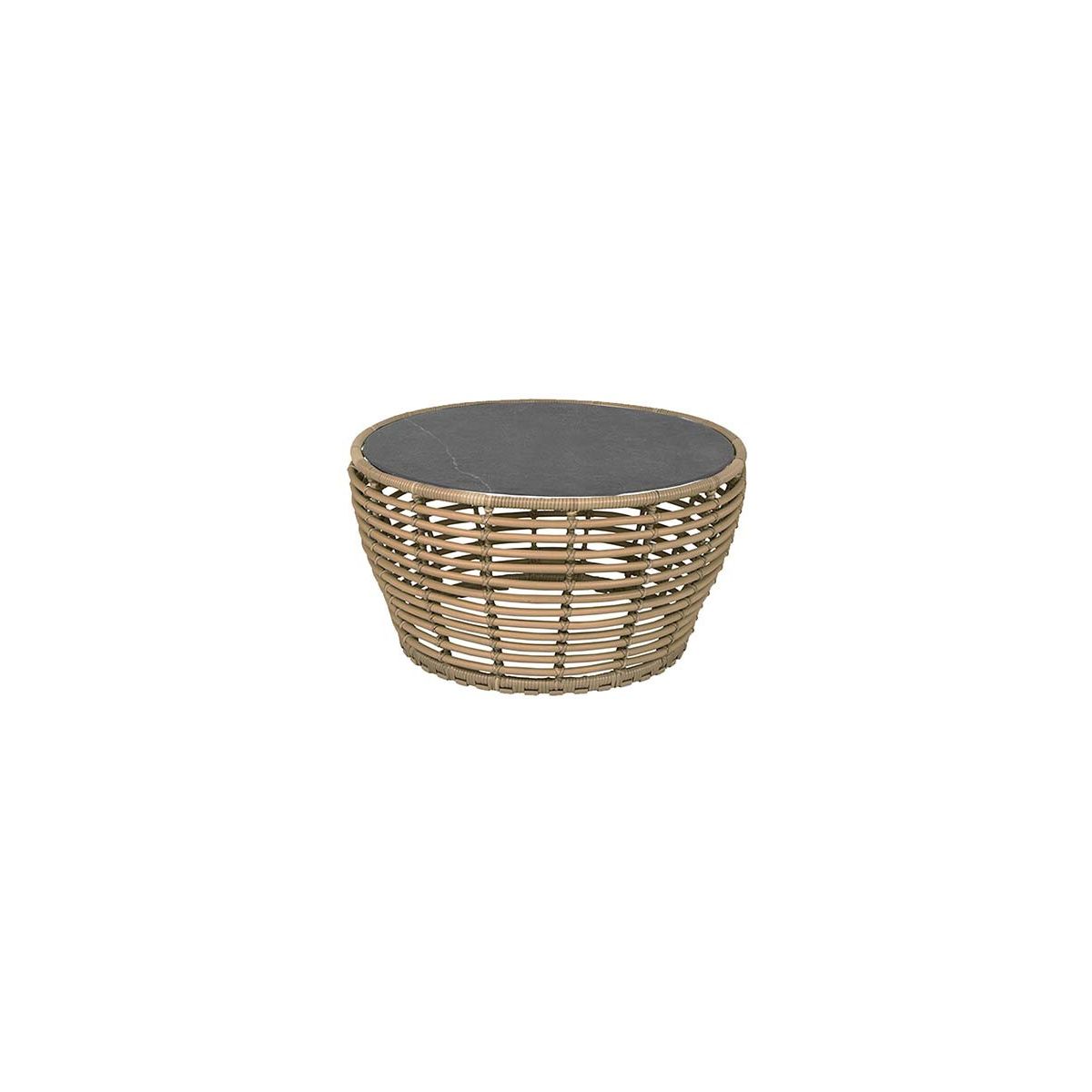 Basket Sofabord fra Cane-line (Medium - H40 x Ø75 cm, Natural/Fossil Black)