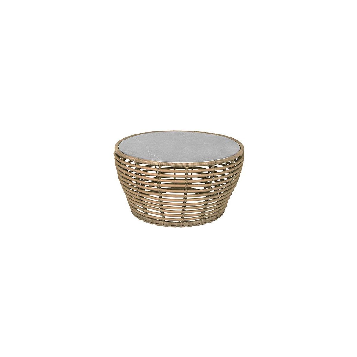 Basket Sofabord fra Cane-line (Medium - H40 x Ø75 cm, Natural/Fossil Grey)