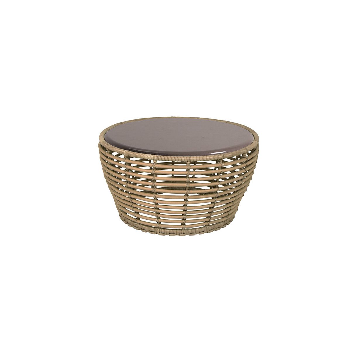 Basket Sofabord fra Cane-line (Medium - H40 x Ø75 cm, Natural/Glazed lava taupe)