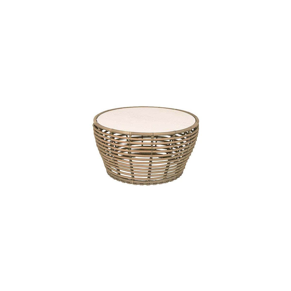 Basket Sofabord fra Cane-line (Medium - H40 x Ø75 cm, Natural/Travertine look)