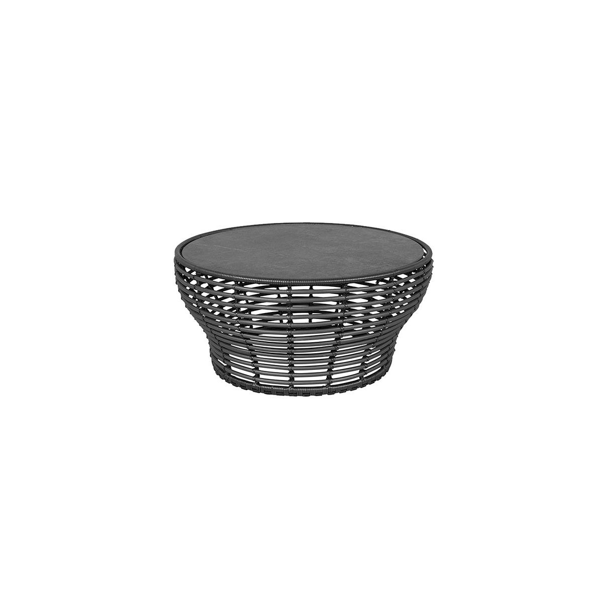 Basket Sofabord fra Cane-line (Stor - H45 x Ø95 cm, Graphite/Fossil Black)