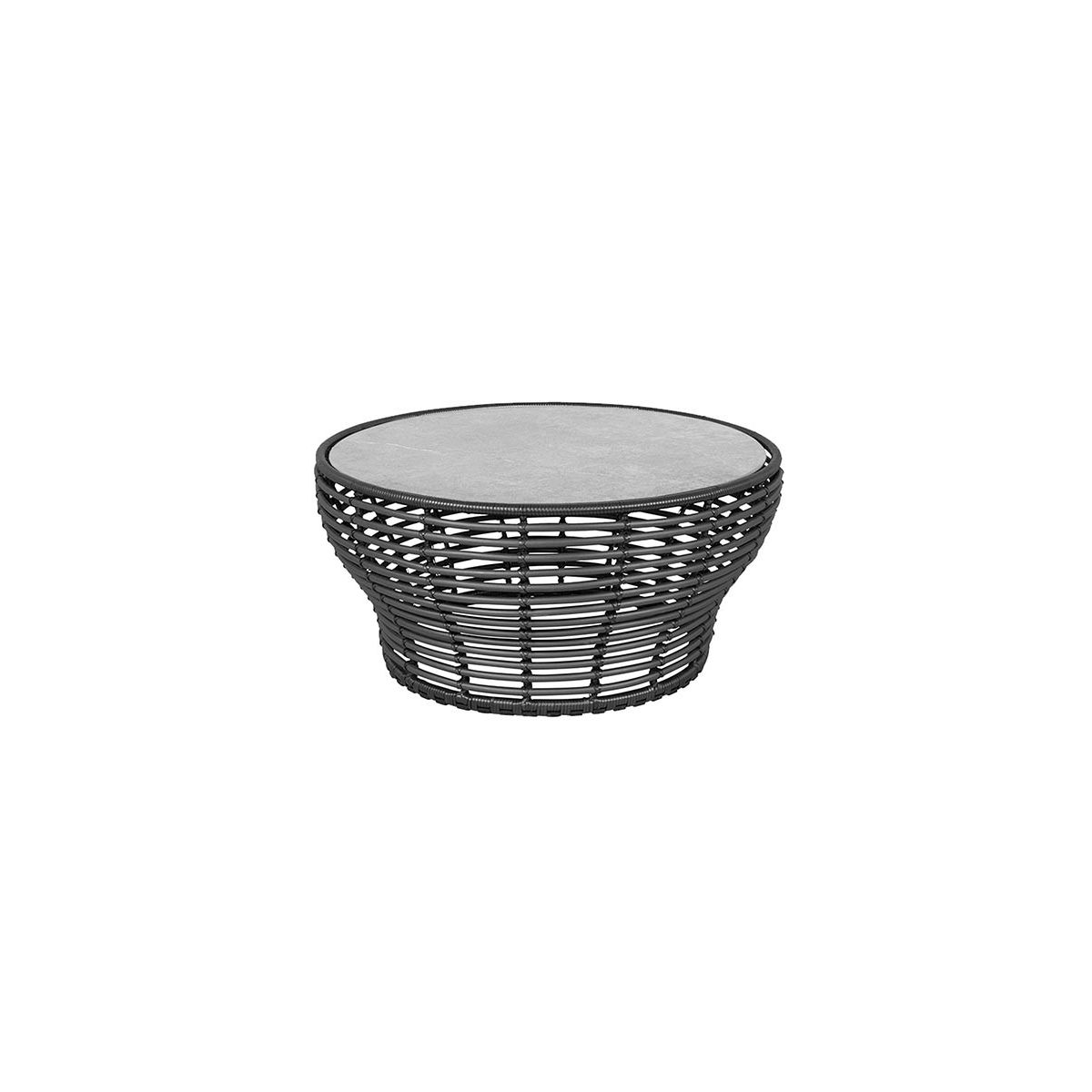 Basket Sofabord fra Cane-line (Stor - H45 x Ø95 cm, Graphite/Fossil Grey)