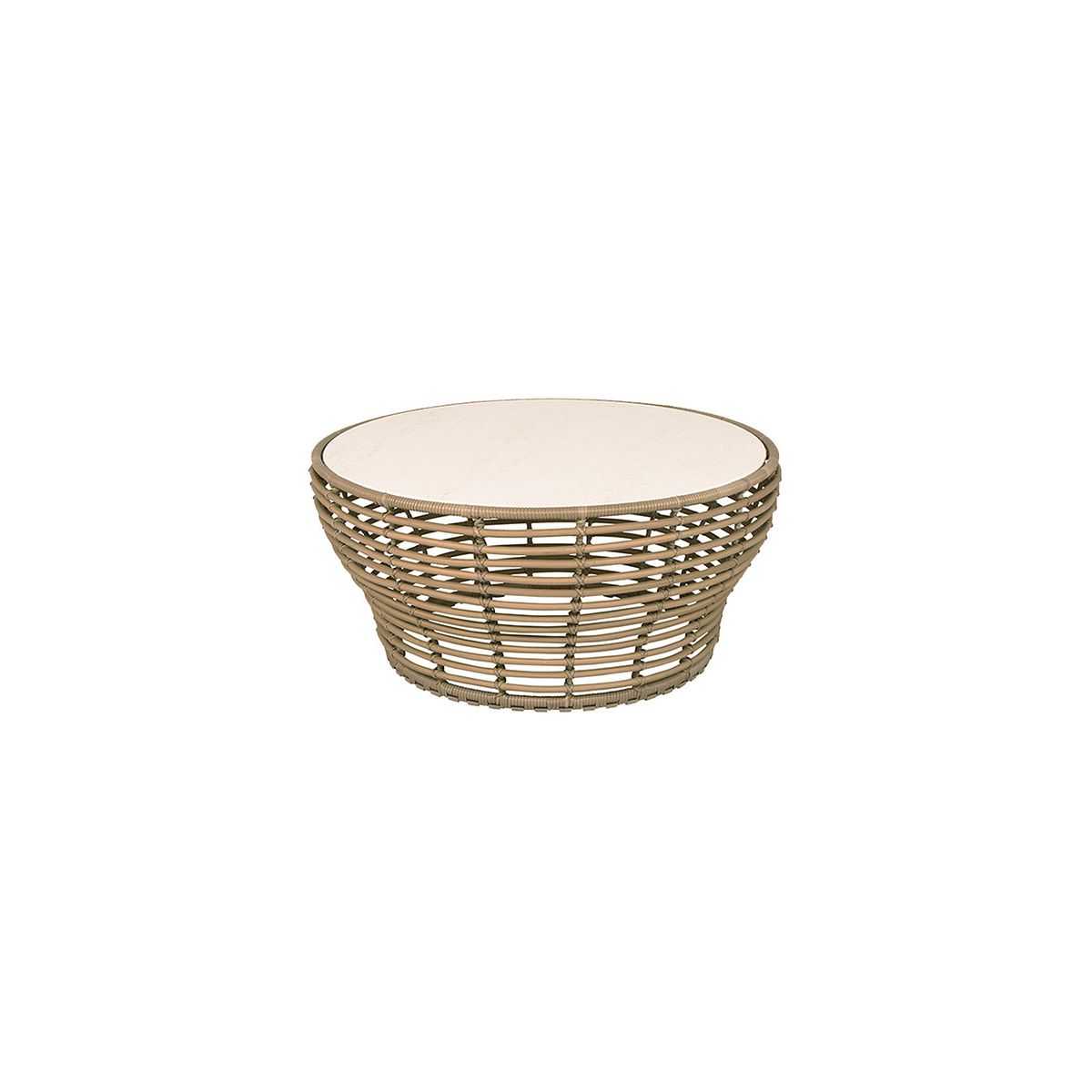 Basket Sofabord fra Cane-line (Stor - H45 x Ø95 cm, Natural/Travertine look)