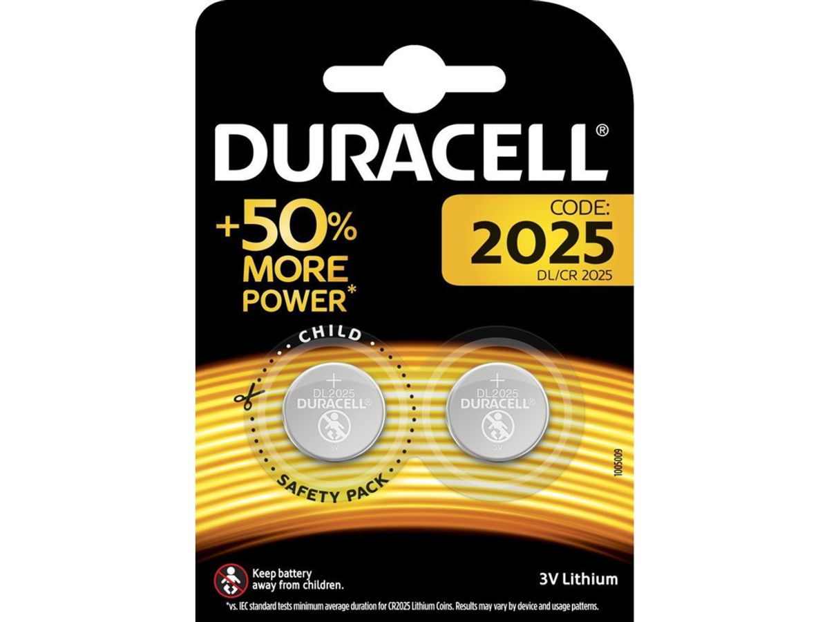 Batteri Duracell Cr2025 2 stk