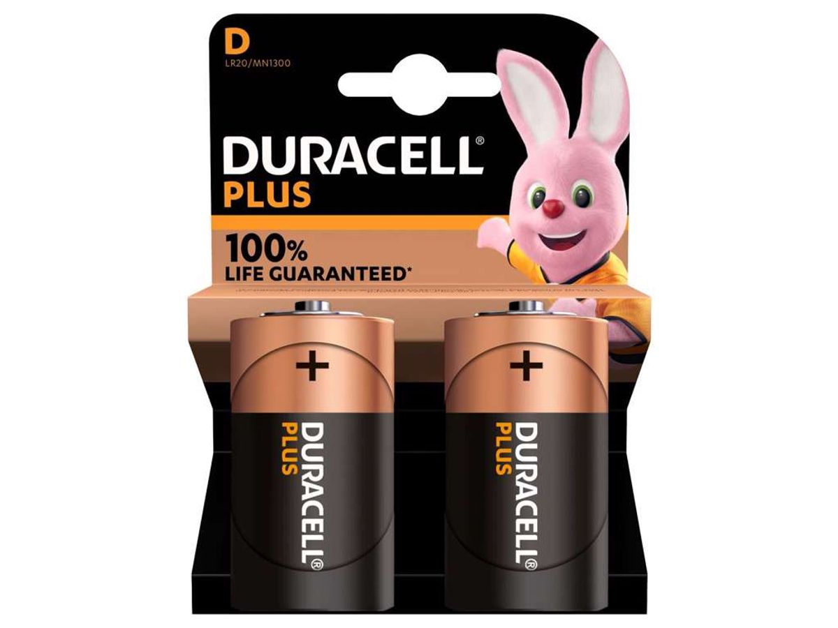 Batteri Duracell Plus Power D Lr20 2 stk