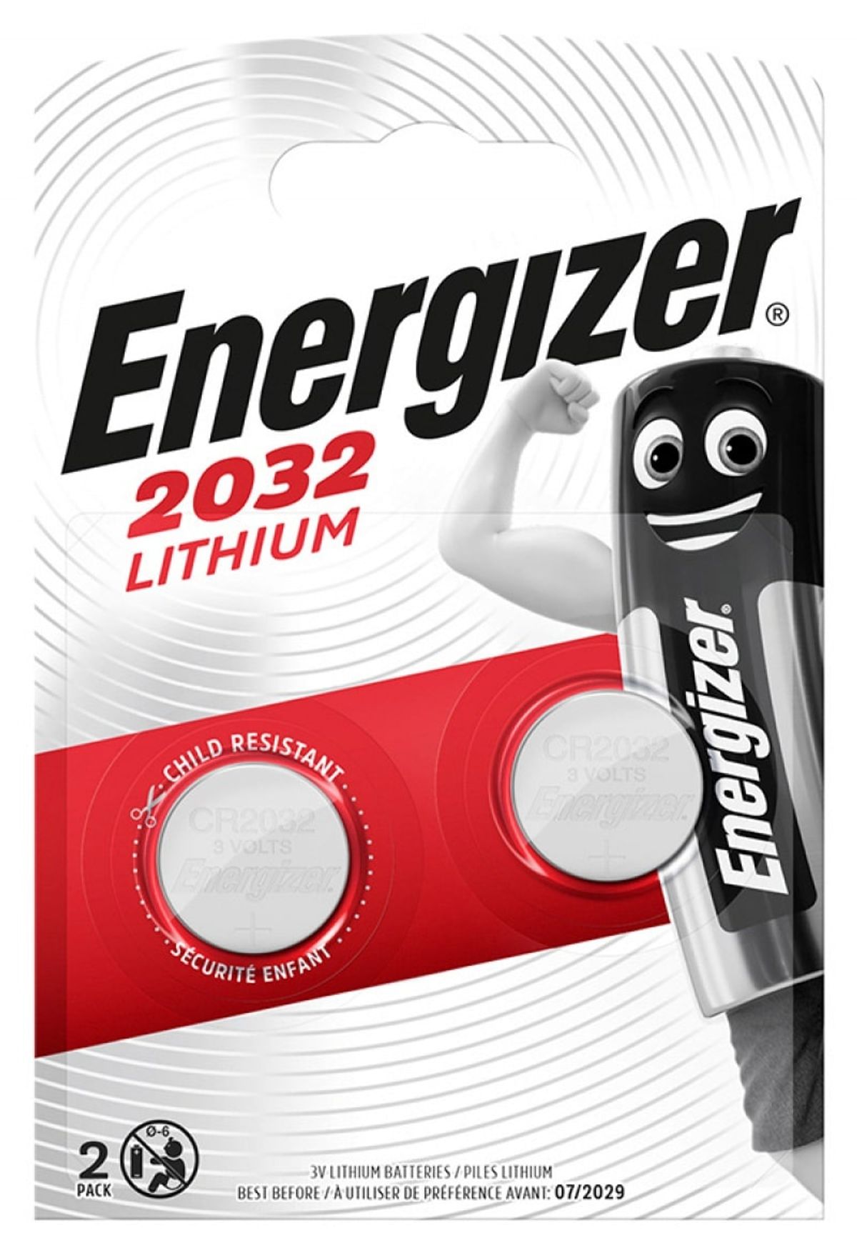 Batteri Energizer CR2032 til små enheder.