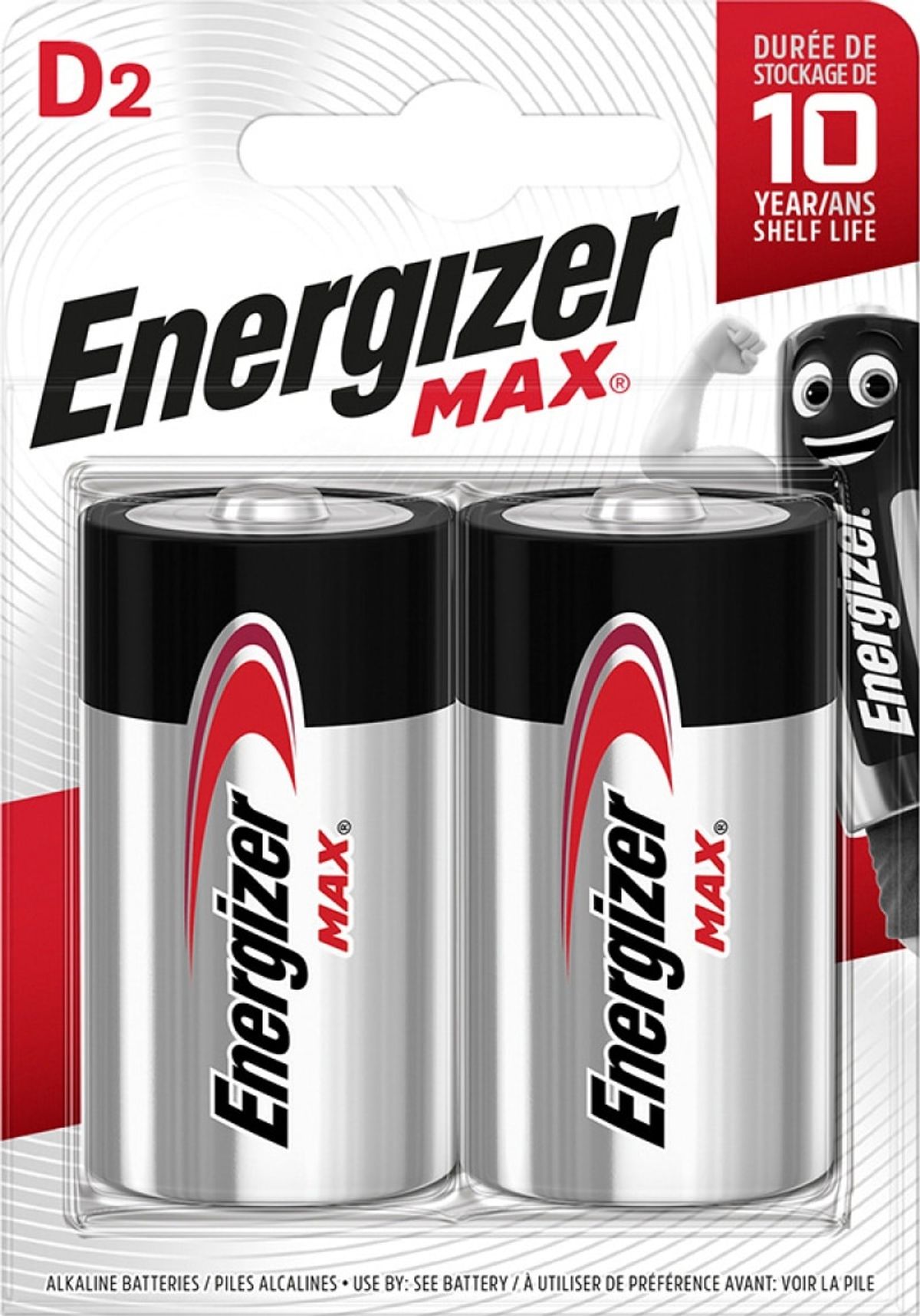 Batteri Energizer MAX D Langtidsholdbar Ydeevne.