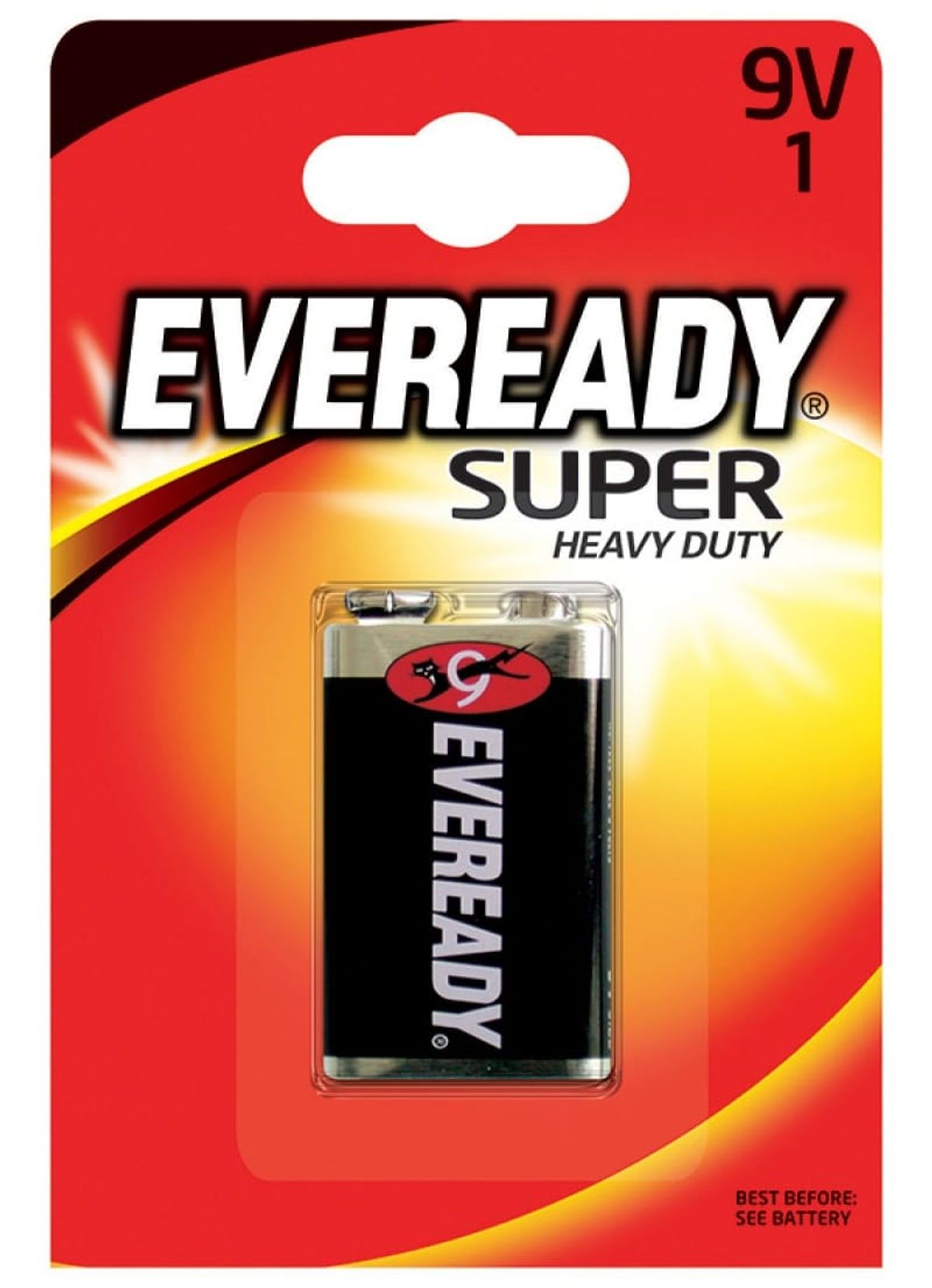 Batteri Eveready Super Heavy Duty 9V.